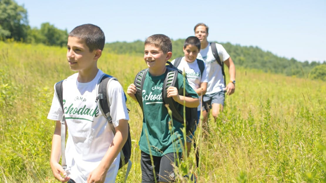 kids hiking