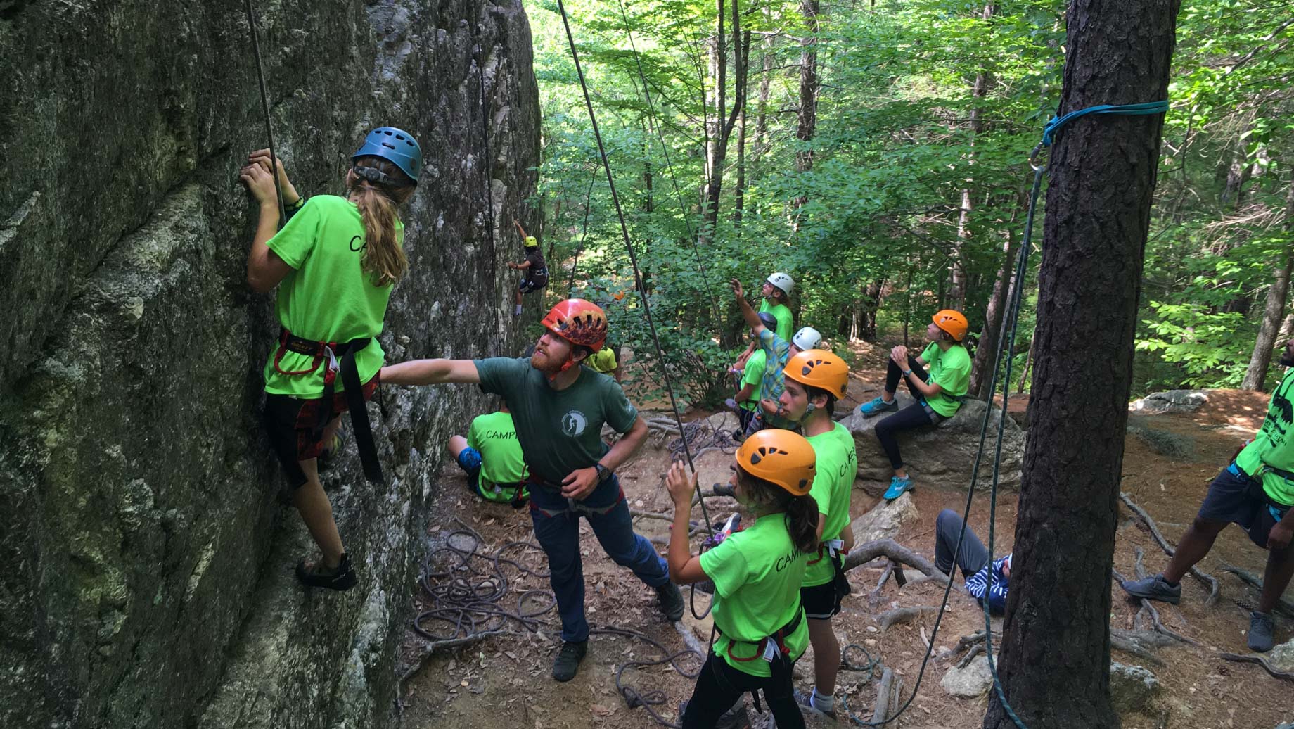 Campers on a climbing trip