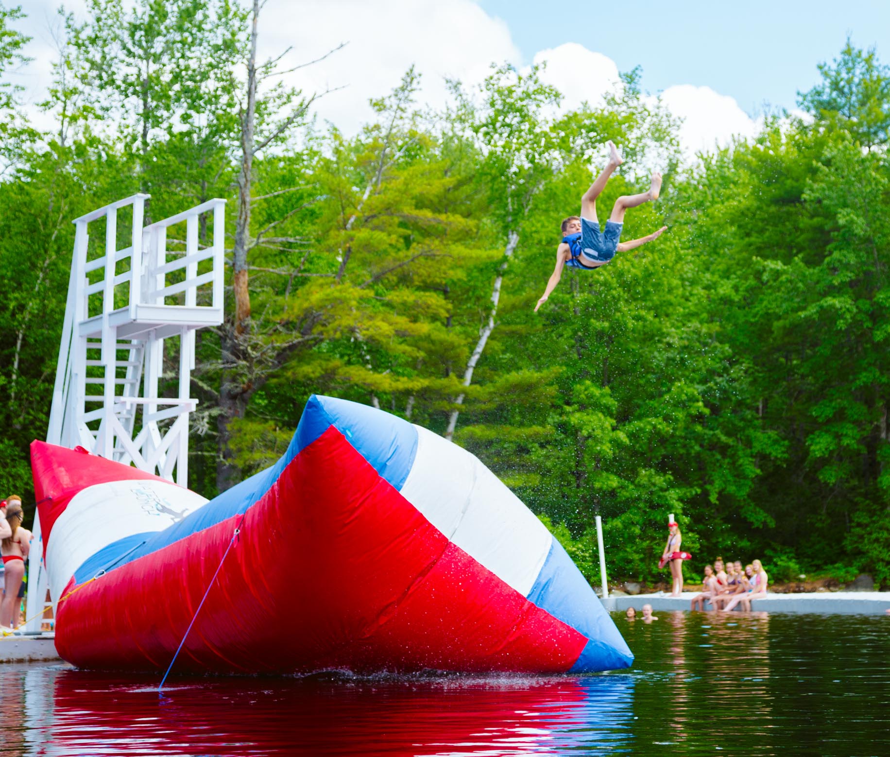 Camper being launched off the blob